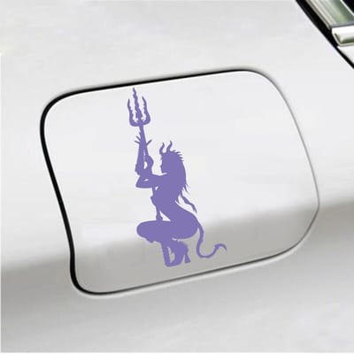Bumpersticker - Duivel - 13,2 X 6,1 - Paars