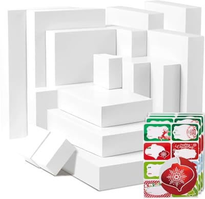 16 Geschenkdozen met Deksels en 80 Kersttagstickers voor Kledingverpakking