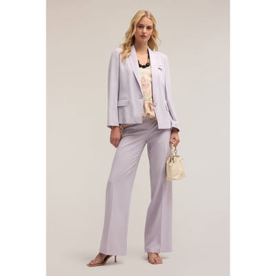Motivi Single-breasted Linen Blend Lyocell Jacket Purple Size: 32 | Blazers Outlet | Dames | Paars