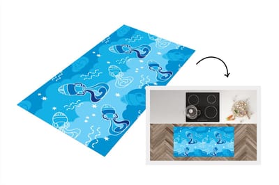 Keukenloper - Loper keuken - Aquarius - Design - Zodiac - 120x60 cm - Keukenloper vinyl