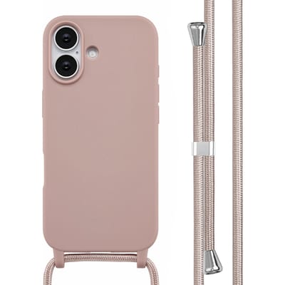 imoshion Hoesje - Geschikt voor Apple iPhone 17 - Siliconen hoesje met koord - Sand Pink