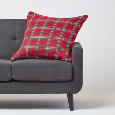 Homescapes Edward Red Tartan kussenhoes 60 x 60 cm