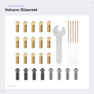 Dailygoods- Düsenset 23 Stuks - Reinigingsset - 3D-Drucker - Artillery/Anycubic - Nozzle - Compatibel met 3D Printers - Nozzle Cleaning Kit