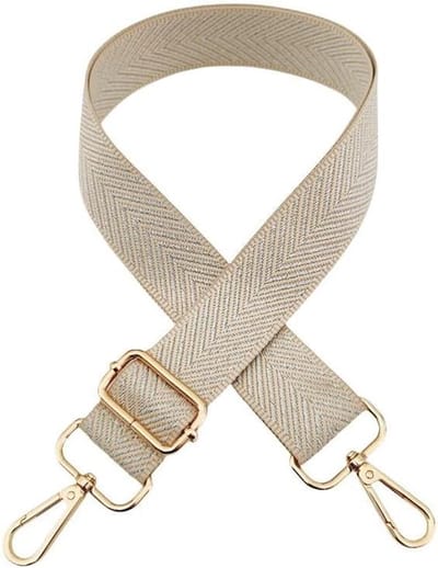 Schouderband voor Tassen - Verstelbare Band - Tassen Personaliseren - Brede Katoenen Band - 72-130 cm - Beige
