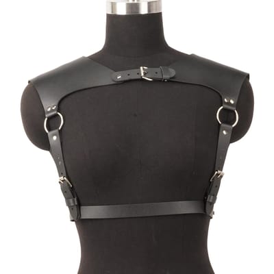 Dames Mode Riem Pu Leer Lichaam Schouderpantser Borsttuig Zwaardriem Schouderband Tuig Dameskleding Open Kooi Beha gray