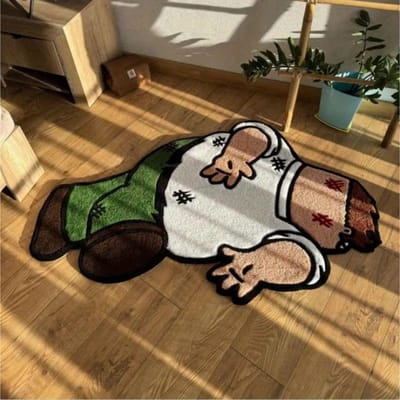 Tapis Cartoon Créatif Aspect Laine pour la Maison - Salon, Chambre à Coucher, Paillasson, Chambre d'Enfant, Décoration Intérieure 50x80cm 20x31inch brown