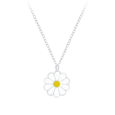Zilveren kinderketting met madeliefje hanger | daisy ketting meisje | Zilverana | Sterling 925 Silver (Echt zilver)