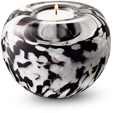 Urn van Glas As-in-glas Mini Glasobject Keepsake Gedenkobject Tealight Waxinelicht waxinelichthouder Urn Glazen Kunst As Zwart Black Wit White Opaque Opaak
