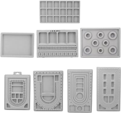 Kralen Ontwerp Borden - Sieraden Organizer - Sieraden Maken - 8 Delige Set - Verschillende Maten - Grijs