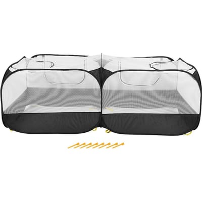 Parc à poulets portable Poulailler Pliable Petit Enclos pour Animaux Clôture Extérieure pour Animaux de Compagnie pour Poule Canard LapinNoir gray