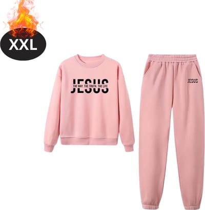 Nivard Joggingpak - Huispak - Volwassenen - Trainingspak - Comfortabel - Joggingsbroek - Tracksuit - Dames - Winter - Roze - XXL