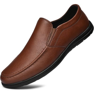 Heren Leer Zachte Zool Zacht Bovenwerk Casual Herenschoenen Leren Schoenen Lenteschoenen Antislip Heren Leren Schoenen Luie Schoenen 44 bruin