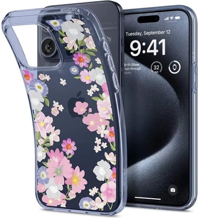 Spigen Liquid Crystal Hoesje Geschikt voor Apple iPhone 15 Pro - Back Cover TPU Bloesem