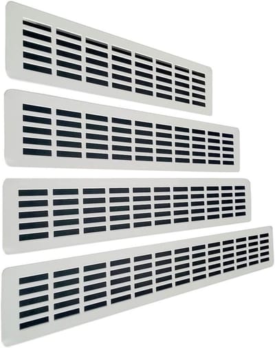 Ventilatierooster Aluminium - Luchtgordijn Kast - Ruimte Ventileren - Duurzame Poedercoating - 33 x 7 cm - Wit RAL9016