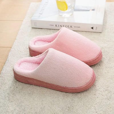 Katoenen Pantoffels Dames Herfst en Winter Binnen Antislip Verdikte Zak Heel Koppel Pantoffels Heren 36-37 roze