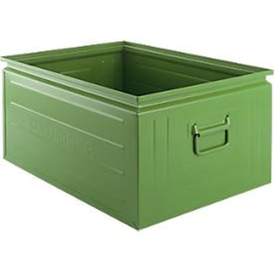 Schäfer Shop Select stapelbak, 83 l, 250 kg, L 658 x B 459 x H 300 mm, staal, 6011 (resada groen)