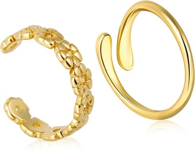 2Pcs Gouden Teen Ringen, Verstelbare Waterdruppel Stijl Koper Ringen voor Elegante Zomer Strand Voet Sieraden voor Vrouwen, Perfecte Accessoires voor de Zomer