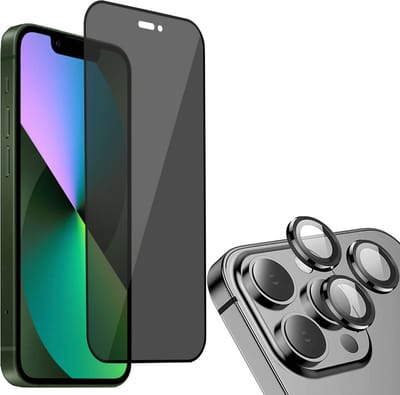 Privé Screenprotector geschikt voor iPhone 14 + Beschermglas Camera Lens - Privacy