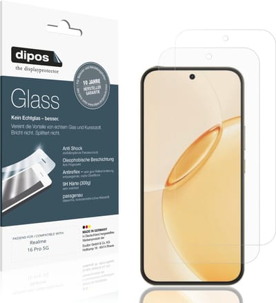 dipos – 2x Matte Pantserfolie geschikt voor Realme 16 Pro 5G | 9H Screenprotector