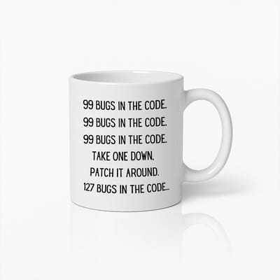 99 Bugs in de Code Mok 330ml – Grappige Programmeur Koffiemok voor Ontwikkelaars en Coders