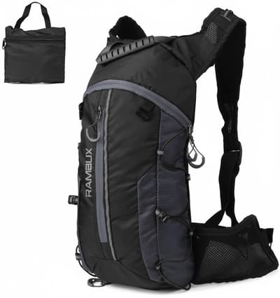 RAMBUX® Hydratatierugzak 2L - Fietsrugzak met Waterzak - Drinkrugzak - Hardlooprugzak - Lichtgewicht & Ademend - voor Fietsen, Wandelen & Hardlopen - Grijs