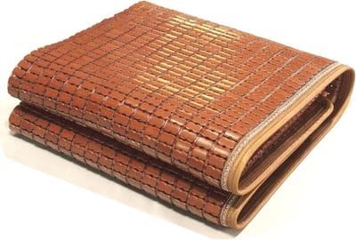 Bamboe Slaapmat - Koel Kussen Mat - Zomers Slapen - Handgeweven Runderpees - 70x150cm - Geel