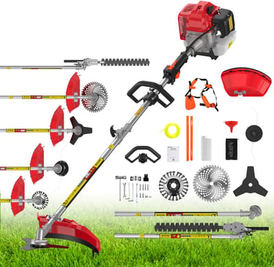 CONENTOOL 5-in-1 Benzine Bosmaaier - 52cc 2-takt - Grastrimmer, Heggenschaar & Onkruidverwijderaar - Met Draagharnas