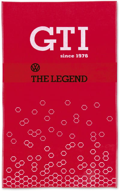 BRISA VW Collection - Volkswagen GTI groot, stijlvol & aaibaar zacht strand/sauna handdoek, geweldig cadeau idee/VW fan souvenir (The Legend - rood))
