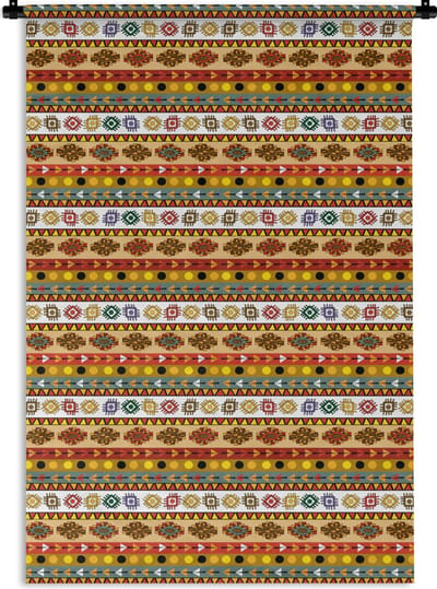 Wandkleed - Wanddoek - Maya - Patroon - Latijns Amerika - 120x180 cm - Wandtapijt