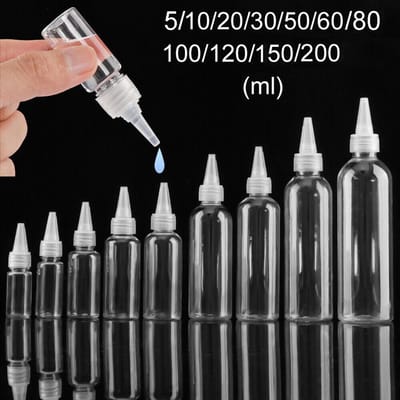 10-200ml Transparante Vloeistof Knijpfles met Schroefdop Plastic Lege Herbruikbare Fles Olie Vloeistof Opslag Container groothandel 5ml white