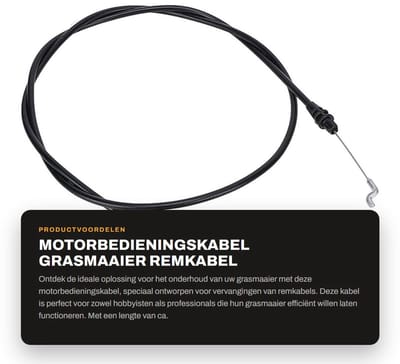 Dailygoods- Motorbedieningskabel Vervanging voor Toro Grasmaaier - Remkabel - PVC/Nylon/Staaldraad - Lengte 147 cm - Uittrekbare lengte 80 mm - Artikelnummer 104-8676