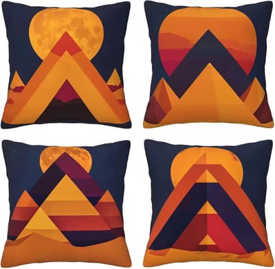 Kussenhoezen, sierkussenhoezen, abstracte berg, 65 x 65 cm, behaaglijk, kussenhoes met onzichtbare ritssluiting, zacht, wollig, bankkussen, wasbaar, voor terras, tuin, bank en woonkamer