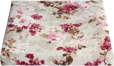 Grote Katoenen Sprei met Romantische Bloemenprint 260x270 cm - Beige Roze Plaid voor Bank en Bed