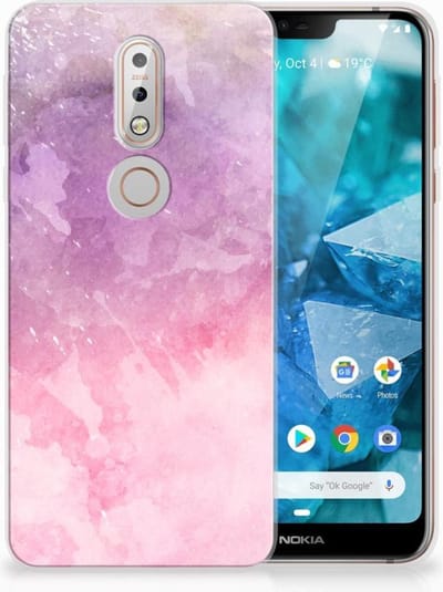 Hoesje maken Nokia 7.1 Pink Purple Paint