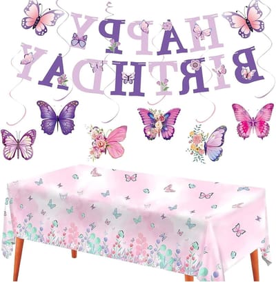 Vleermuis Verjaardagsfeest Decoraties, Feestelijke Banner, Hangende Swirls en Tafelkleed voor een Vleermuis Thema Feestje
