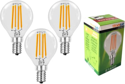 TRANGO 3er Pack E14002*3 LED Filament Globe Birne 5 Watt 450 Lumen I 2700K Warmweiß I Ersatz für 40W Glühlampe I Glühbirne I Lampe I LED Birne in Kugel Form mit E14 Fassung I Abstrahlwinkel 360°