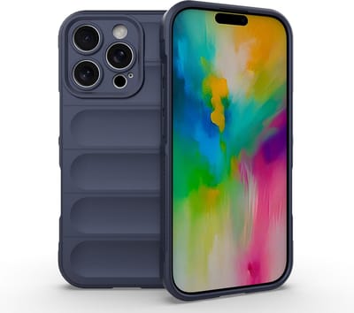 MobyDefend Hoesje - Geschikt voor iPhone 16 Pro - TPU Gripcase - Blauw