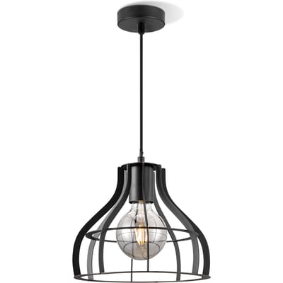 Home Sweet Home - Moderne Hanglamp Blank - hanglamp gemaakt van Metaal - Zwart - 25/25/127cm - Pendellamp geschikt voor woonkamer, slaapkamer en