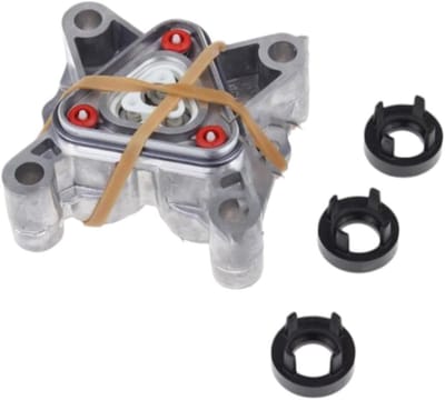 Bedieningsbehuizing pompkop - Reserveonderdeel stoomreiniger - Stoomreiniger reparatie - Speciaal voor modellen - Aluminium - Grijs