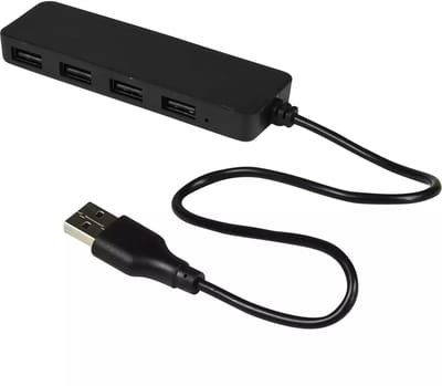 Benson USB-hub - 4 poorten - Compact ontwerp - 28 cm kabel - Zwart