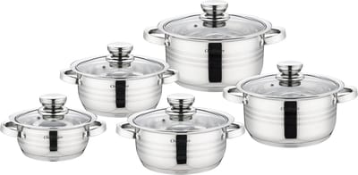 Cheffinger Pannenset - 10-delig - Zilver - RVS - Kookpannen - Inductie
