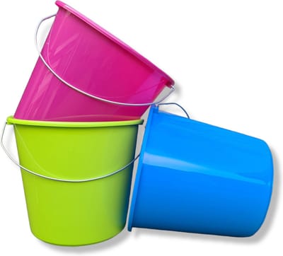Emmer -huishoud - 10 Liter - Emmers - Lentekleuren- 3 stuks