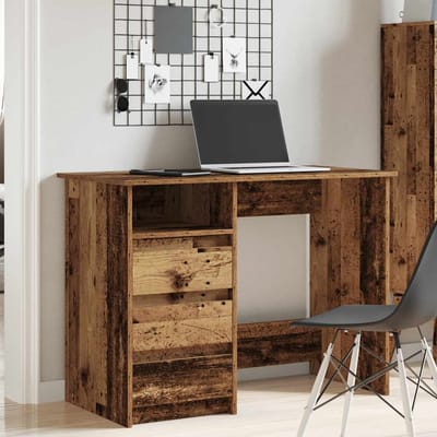 vidaXL - Bureau - 102x50x75 - cm - bewerkt - hout - oud - houtkleurig