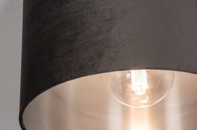 Lumidora Plafondlamp 30916 - Plafonniere - CHARLOTTE - E27 - Zwart - Grijs - Antraciet donkergrijs - Metaal - ⌀ 40 cm
