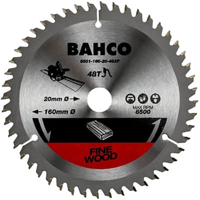 Bahco Cirkelzaagblad Met 48 Tanden Voor Invalzagen In Hout 165 Mmx20 Mm Zilver