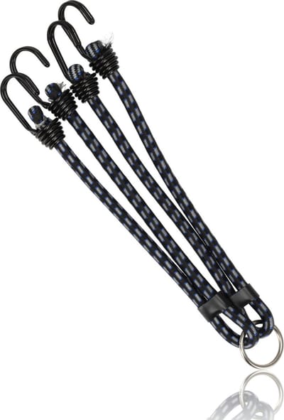 Snelbinder fiets 60 cm - Bagagespin met 4 elastische armen en haken -snelbinder met haak 60 cm lang - Ø 10 mm - blauw /Zwart spinbinder voor veilig vervoer