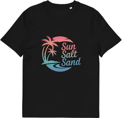 Grappig Zomer T Shirt voor Vrouwen en Mannen - Zomerse Opdruk - Strand Zon Liefhebber - Zwart - S