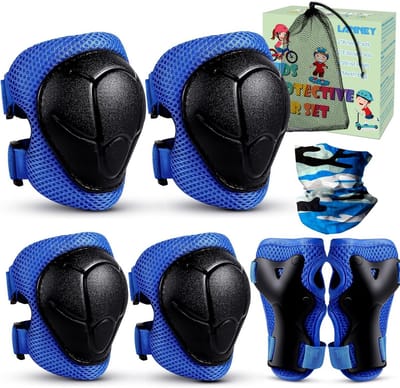 3-in-1 Beschermset Kinderen (3-13 jaar) - Knie-, Elleboog- en Polsbeschermers voor Skateboard, Fietsen en Sport
