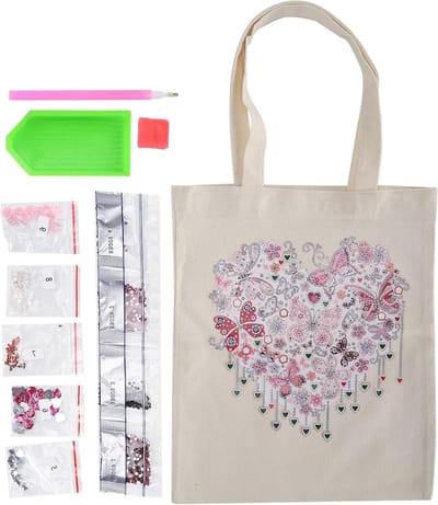 Stijlvolle Canvas Tote Bag voor 5D DIY Diamant Schilderen, Handtas voor Winkelen en Organisatie van Dagelijkse Spullen
