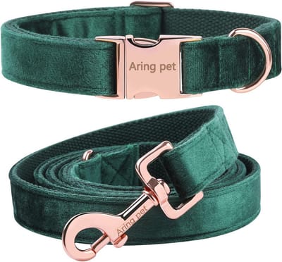 Verstelbare Fluwelen Hondenhalsband en Leash - Comfortabel en Duurzaam voor Alle Honden